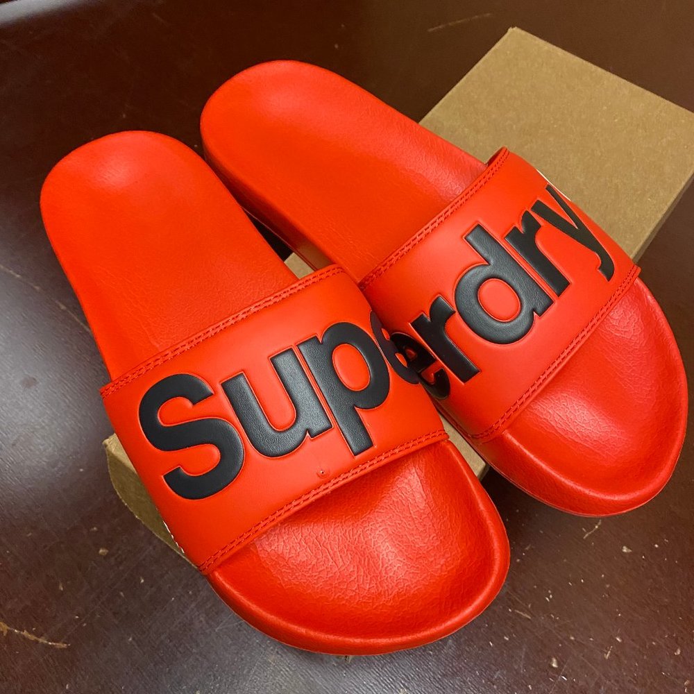 Superdry MF310008A Classic Pool Slide Sandals Sz M